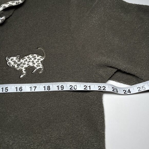 Vintage Fleece Cardigan Sz 12 Eclectic Grandma Cottage Novelty Cozy Soft Relax - Picture 8 of 11